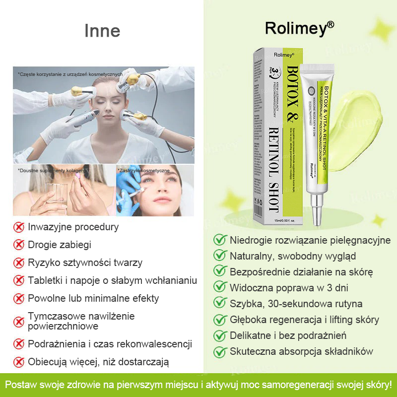 🎁Rolimey® krem przeciwzmarszczkowy (z peptydami typu Botox i Vita-A Retinol) – ostatni dzień promocji, 70% TANIEJ ⏰